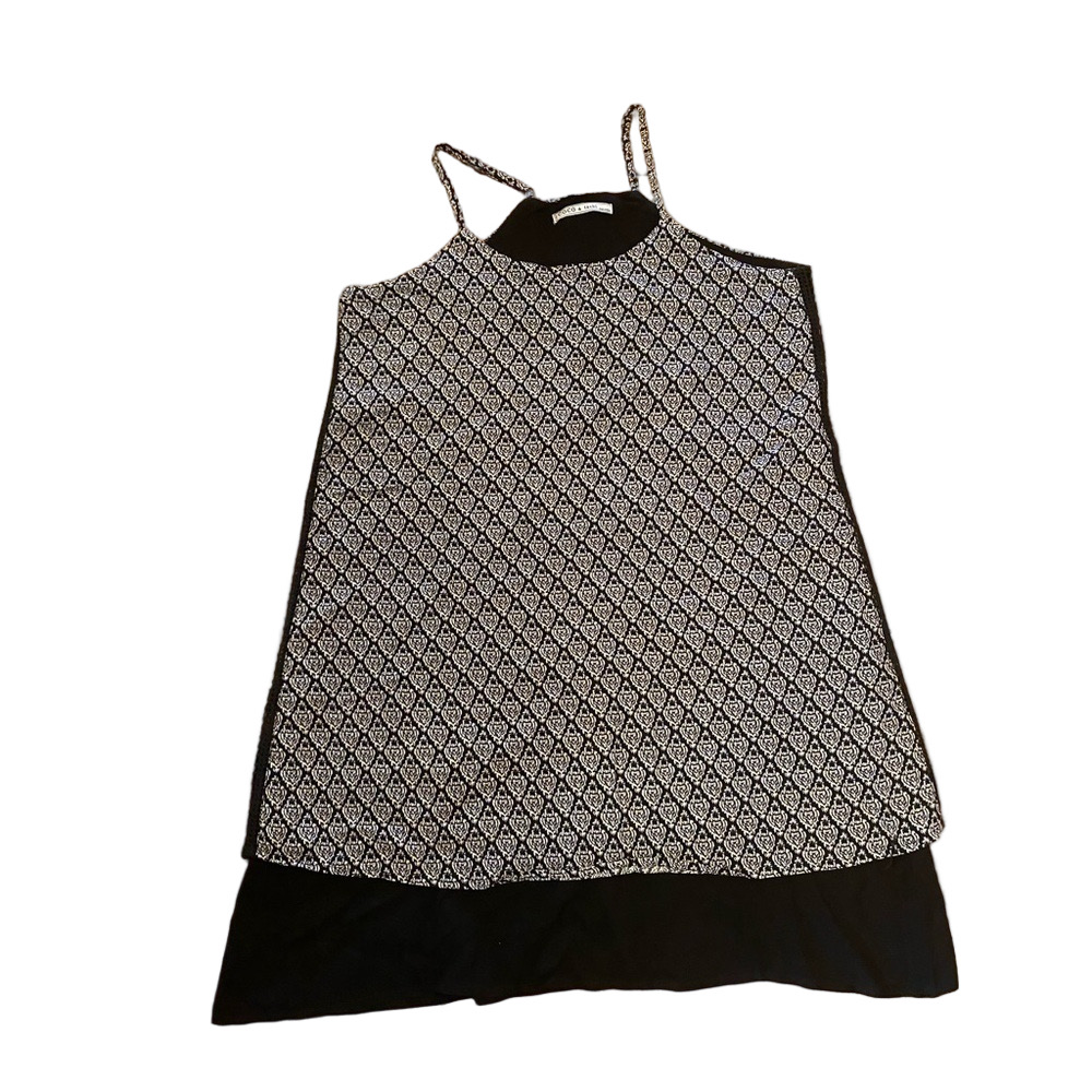 Coco & Tashi Summer Slip Dress Black & White Size